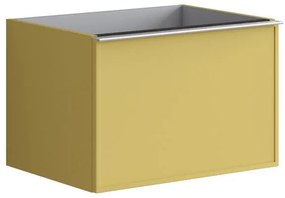 Mobile da bagno sotto lavabo Pixel frame giallo laccato L 60 x H 40 x P 45.5 cm 2 cassetti, lavabo non incluso