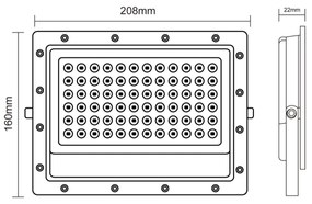 Riflettore LED da esterno LED/100W/230V 5000K IP65 grigio