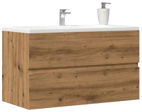 Mobile Lavabo Rovere Artigianale 90x38,5x45 Cm İn Truciolato /