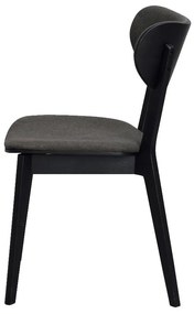 Sedia da pranzo in rovere nero con seduta grigio scuro Cato - Rowico