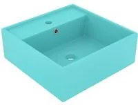 Lavabo Troppopieno Quadrato Verde Chiaro Opaco 41x41cm Ceramica cod mxl 43572