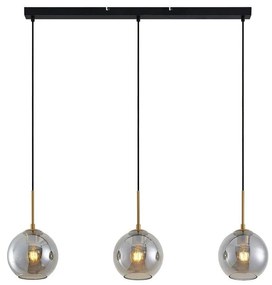 Hiwana 3 Lampada a Sospensione Smoke/Brass - Lindby