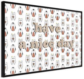 Poster  Animals Wish a Nice Day  Cornice Quadri Cornice nera, Larghezza x Altezza Home decor 60x40