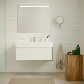 Mobile sottolavabo e lavabo Neo Frame per vasca centrale rovere miele L 90 x H 32 x P 48 cm