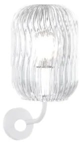 Applique bianco 1 luce vetro trasparente 1181bi-at-tr