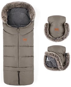 PETITE&amp;MARS - SET Coprigambe per bambini 4in1 ARCTIC + stroller mano muffs Mocha Mousse