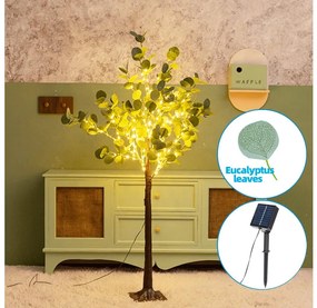 Aigostar - Decorazione solare LED 150xLED/3,2m IP65 bianco caldo eucalipto