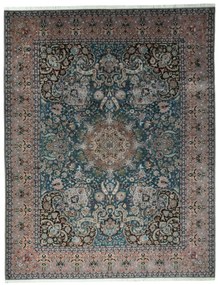 Tabriz Tappeto 400x310 Verde (Iran) Annodato A Mano