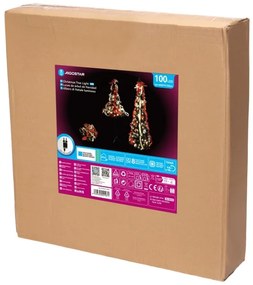Aigostar - Albero di Natale LED da esterno 100xLED/230V 1,5m IP44 rosso bianco freddo