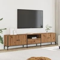 Mobile TV Cassetto Rovere Artigianale 200x25x44cm in Truciolato 857697