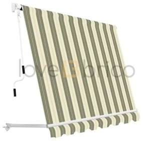 Tenda Da Sole Sangiorgio 300x250 A Caduta Senza Cassonetto Con Braccetti Telo Beige Rigato