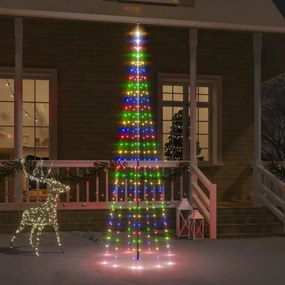 Albero di Natale Pennone con LED di diverse intensità e altezze, Colorato / 300 cm / 310