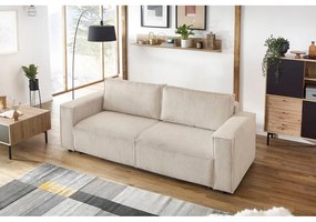 Divano letto in velluto a coste beige 245 cm Nihad - Bobochic Paris