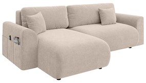 Divano angolare beige allungabile (con composizione variabile) Lorine – Ropez