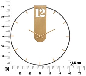 Orologio da parete nero con dettagli dorati Goldy, ø 60 cm - Mauro Ferretti