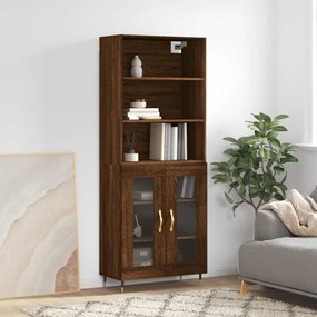 Credenza Rovere Marrone 69,5x34x180 Cm İn Legno Multistrato /