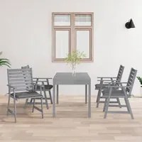 Sedie Pranzo per Esterni con Cuscini 4 pz Legno Massello Acacia 3078405