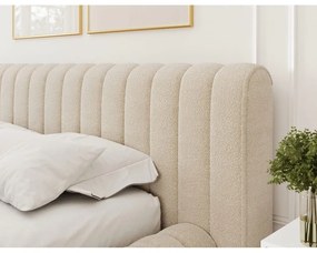 Letto matrimoniale imbottito beige con contenitore e rete inclusi 180x200 cm Carilla – ELTAP