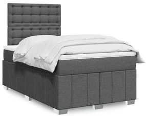 Giroletto A Molle Con Materasso Grigio Scuro 120x190cm Tessuto /