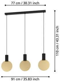 Eglo 900402 - Lampadario LED a sospensione con filo SARONA 3xGU10/4,5W/230V 3000K