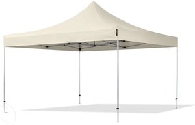 TOOLPORT 4x4m gazebo pieghevole PES con laterali (finestre panoramiche), PROFESSIONAL alluminio, crema - (600183)