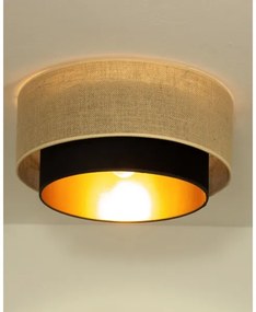 Lampada da soffitto SARTA 1xE27/60W/230V Ø 45 cm nero/iuta
