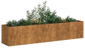 Fioriera Arrugginita 200x40x40 Cm İn Acciaio Corten /