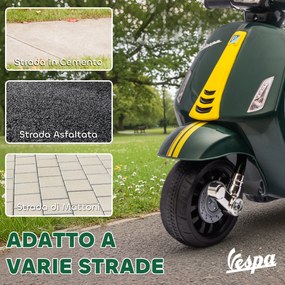 Moto Elettrica per Bambini con Licenza Ufficiale Piaggio Vespa 6V con Rotelle e Luci Verde Scuro...