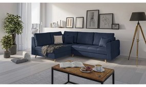 Divano angolare blu scuro (angolo sinistro) Ariella - Ropez