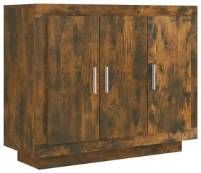 Credenza rovere fumo 92x35x75 cm in legno multistrato