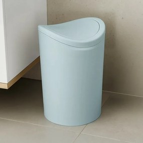 Pattumiera bagno in polipropilene azzurro cielo 6 Lt con coperchio basculante