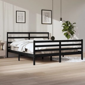 Giroletto Nero İn Legno Massello Di Pino 200x200 Cm /
