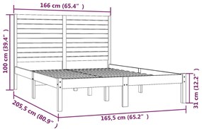 Giroletto Nero in Legno Massello 160x200 cm