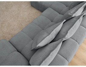 Divano angolare grigio scuro allungabile e con contenitore (penisola a sinistra/chaise lounge) con rivestimento in ciniglia Everest – Bobochic Paris