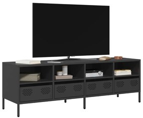 Mobile Tv Nero 135x39x43,5 Cm İn Acciaio Laminato A Freddo /