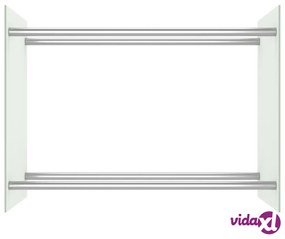 vidaXL Porta Legna Bianco 80x35x60 cm in Vetro