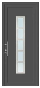 Portoncino d'ingresso 20011 L 80 x H 210 cm in PVC antracite, apertura spingere a destra, falso telaio non incluso