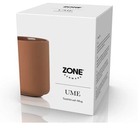 Tazza in gres arancione per spazzolini da denti Ume - Zone