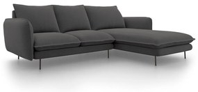 Divano angolare grigio scuro, angolo destro Vienna - Cosmopolitan Design