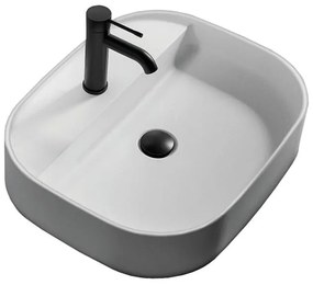 Lavabo da appoggio Eklettica semicircolare in ceramica bianco
