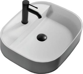 Lavabo da appoggio Eklettica semicircolare in ceramica L55XP45XH11 cm bianco