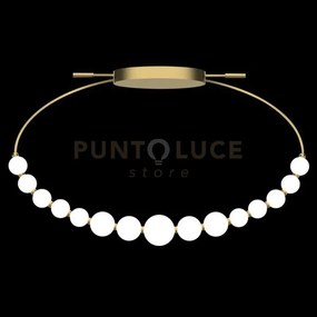 Perla plafoniera, oro, 15 sfere, led 36 watt, lumen 3060, 3000k, l ...