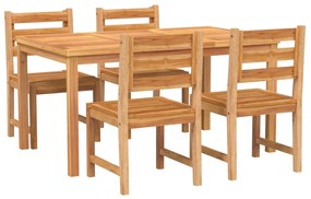 Set da pranzo per giardino 5 pz in legno massello di teak