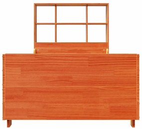 Letto libreria senza materasso marrone cera 90x190 cm legno