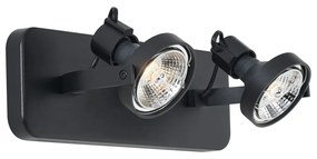 Faretto da soffitto di design nero GU10 70mm 2 luci regolabile - Vo