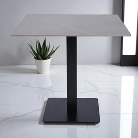 Tavolo bar pub ristorante quadrato 80x80 cm Top per esterno effetto Cemento H 75