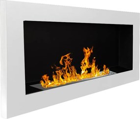 Camino a Bioetanolo da Parete o Incasso 90x12x40 cm Lucca Bianco...