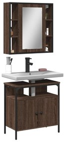 Set Mobili Da Bagno 2 Pz Rovere Marrone İn Legno Multistrato /