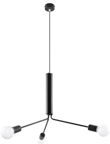 Lampadario a sospensione con filo DUOMO 3D 3xE27/60W/230V nero
