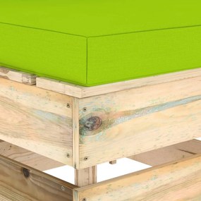 Divano centrale modulare con cuscini in legno impregnato verde